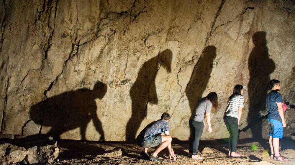 Recreating shadow art of "The Evolution" inside the sagada cave connection