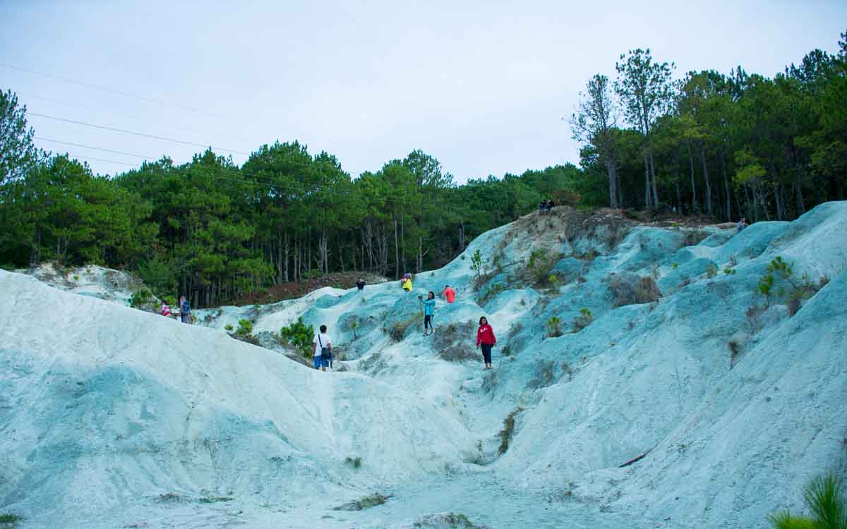 Unique blue soil formations at Kaman-Utek Hills near Sagada caused by copper sulfate mineral deposits