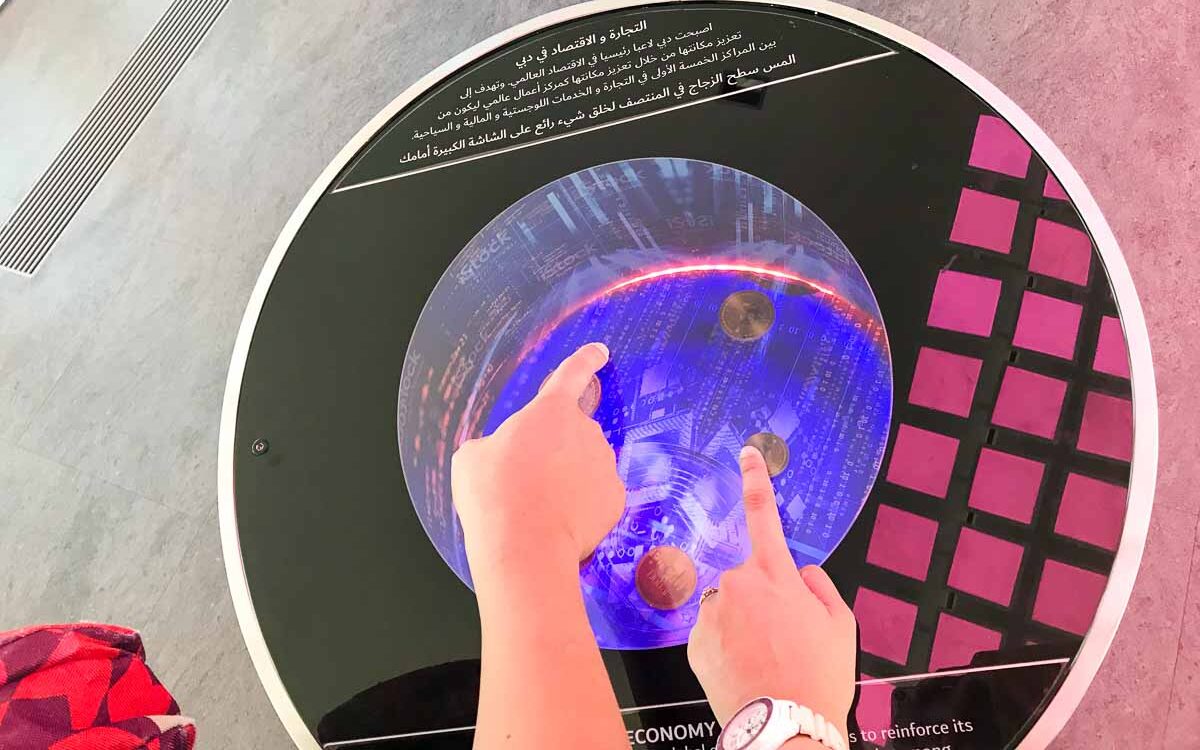 Dubai Frame interactive touch panel digital screen experience