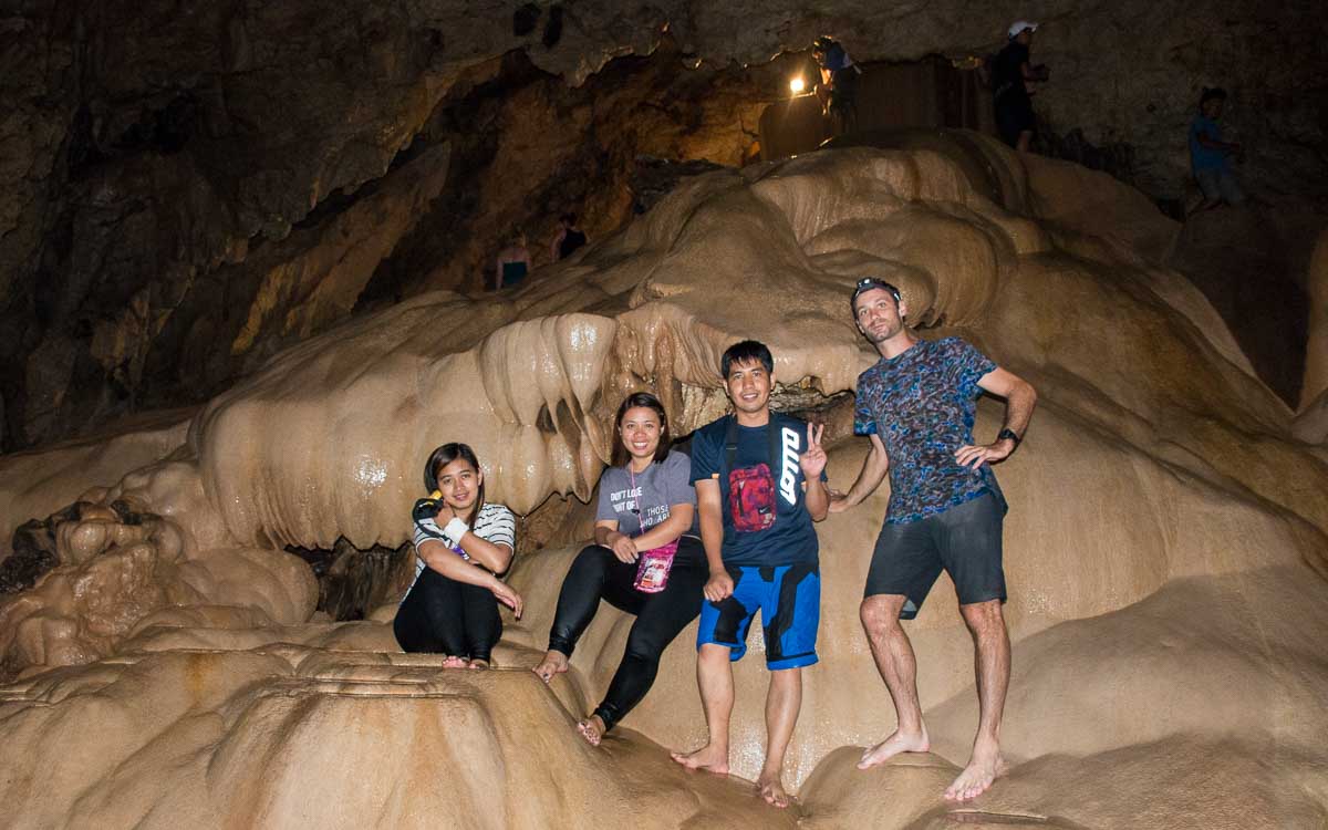Alex, Hanah, Nathaniel and Jasper in Sumaguing Cave