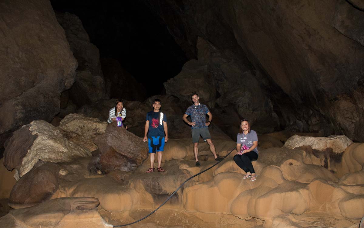 Alex, Nathaniel, Jasper, and Hanah at Sumaguing Cave