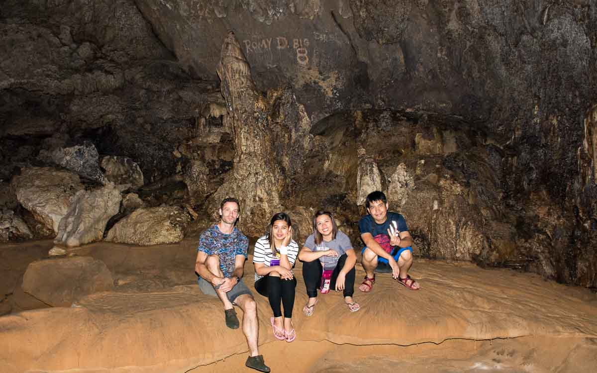 Jasper, Alex, Nathaniel,  and Hanah at Sumaguing Cave