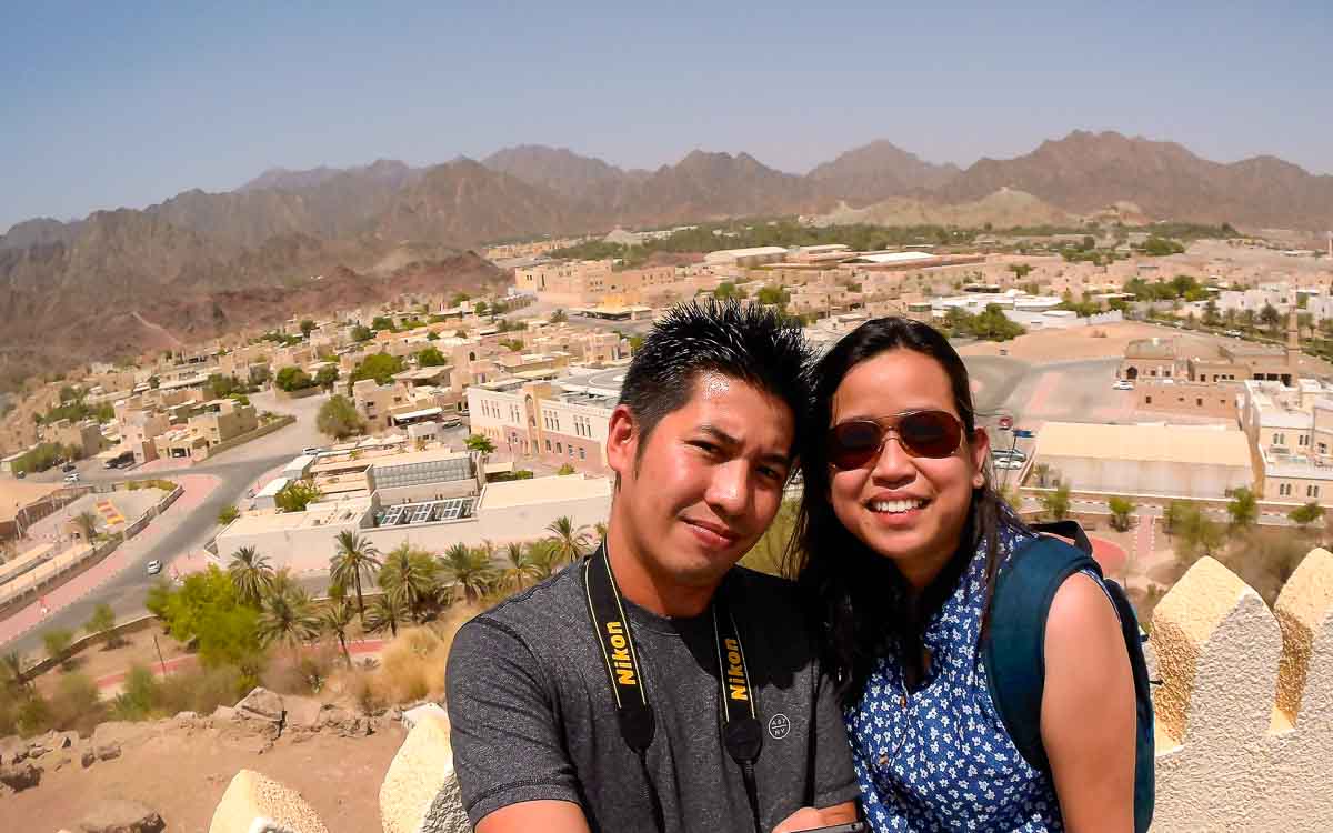 A couple on the watchtower at Hatta Hill Park