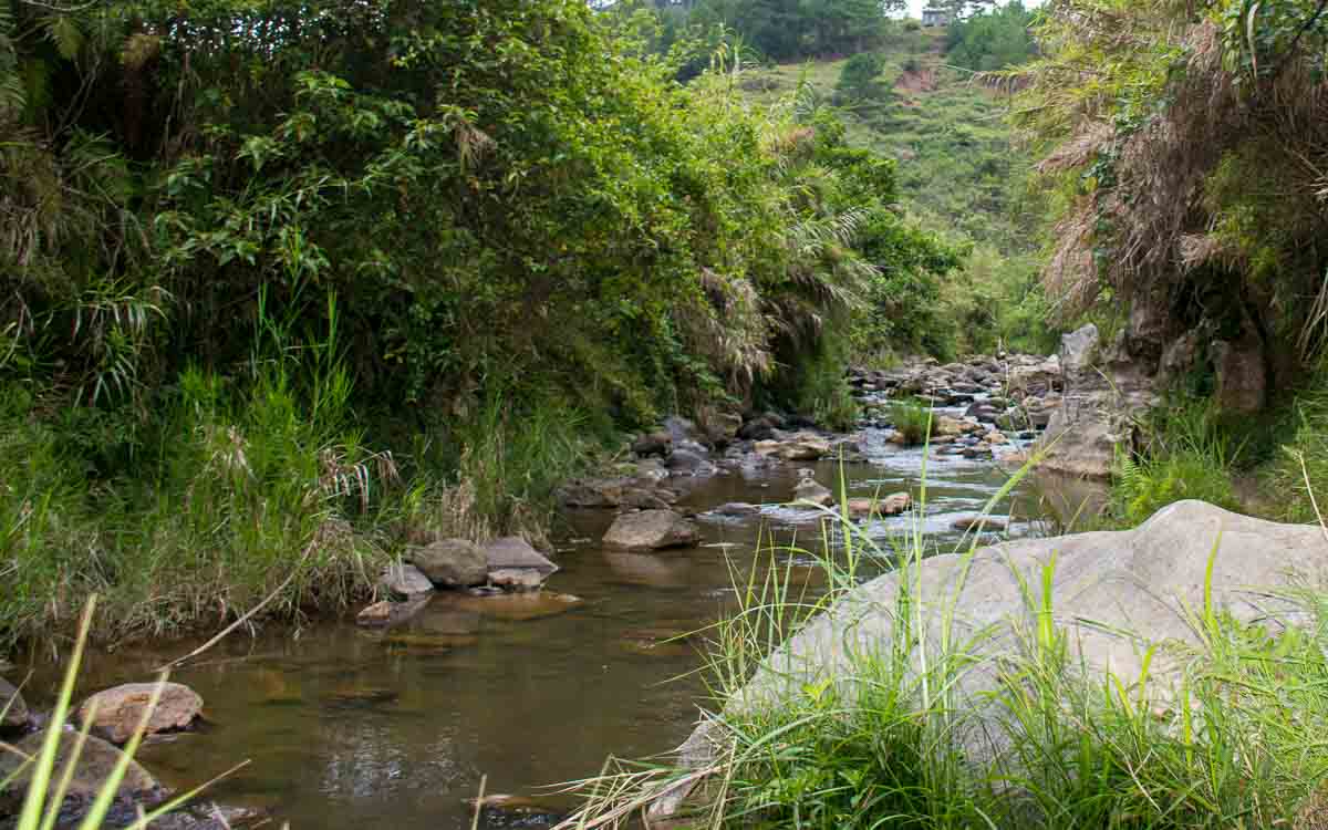 Water stream along the trail to Bokong Falls