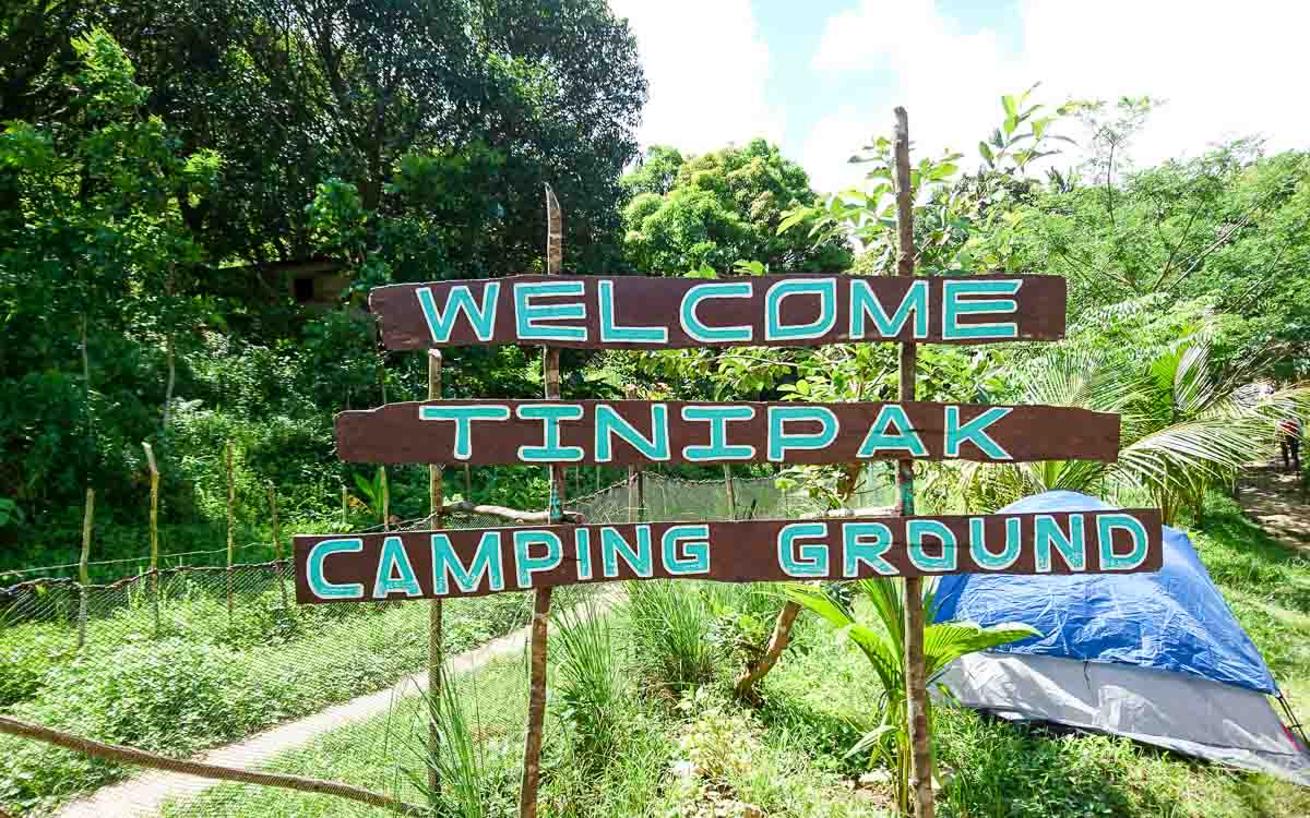 Signboard of Tinipak Camping Ground