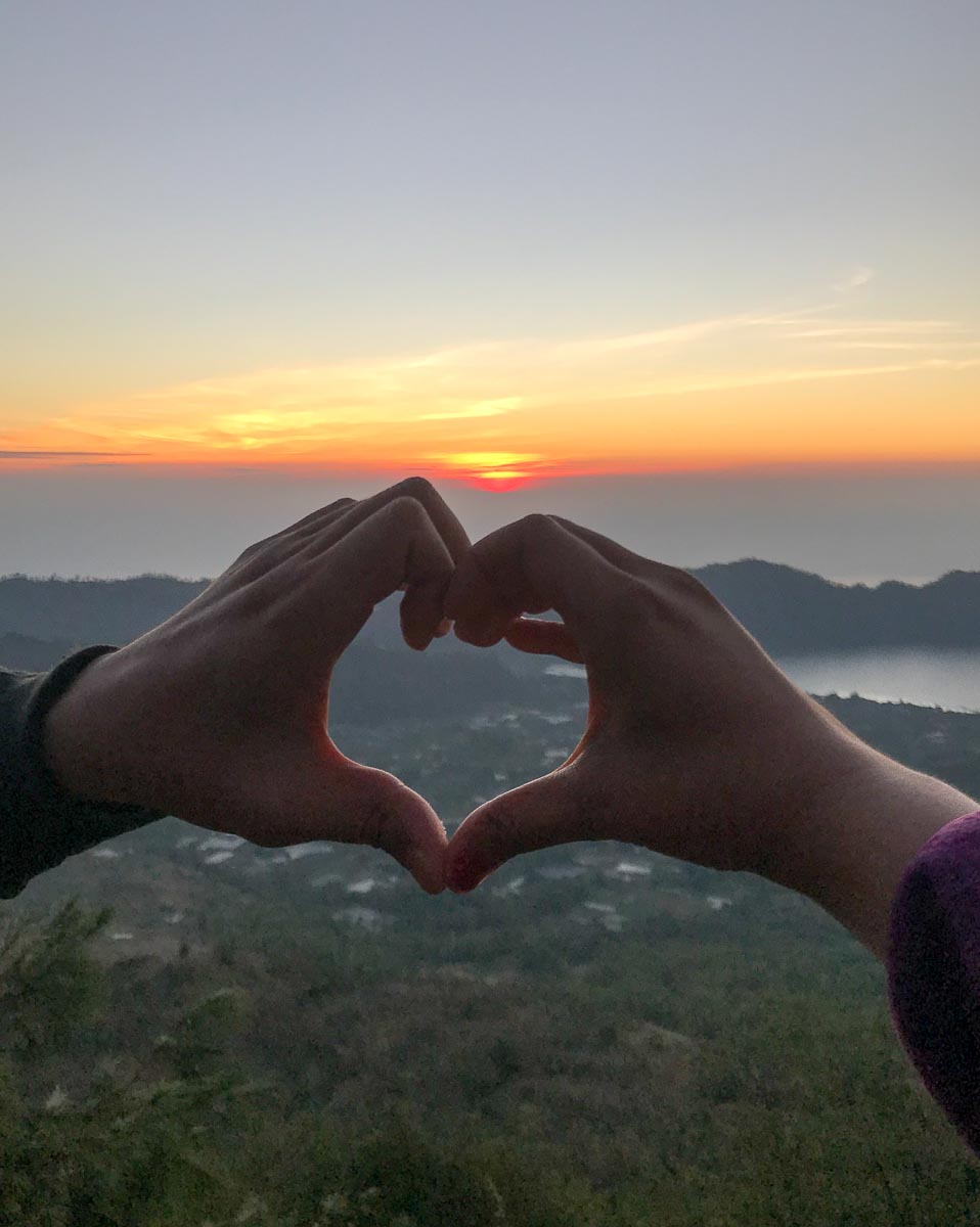 Heart sign at sunrise