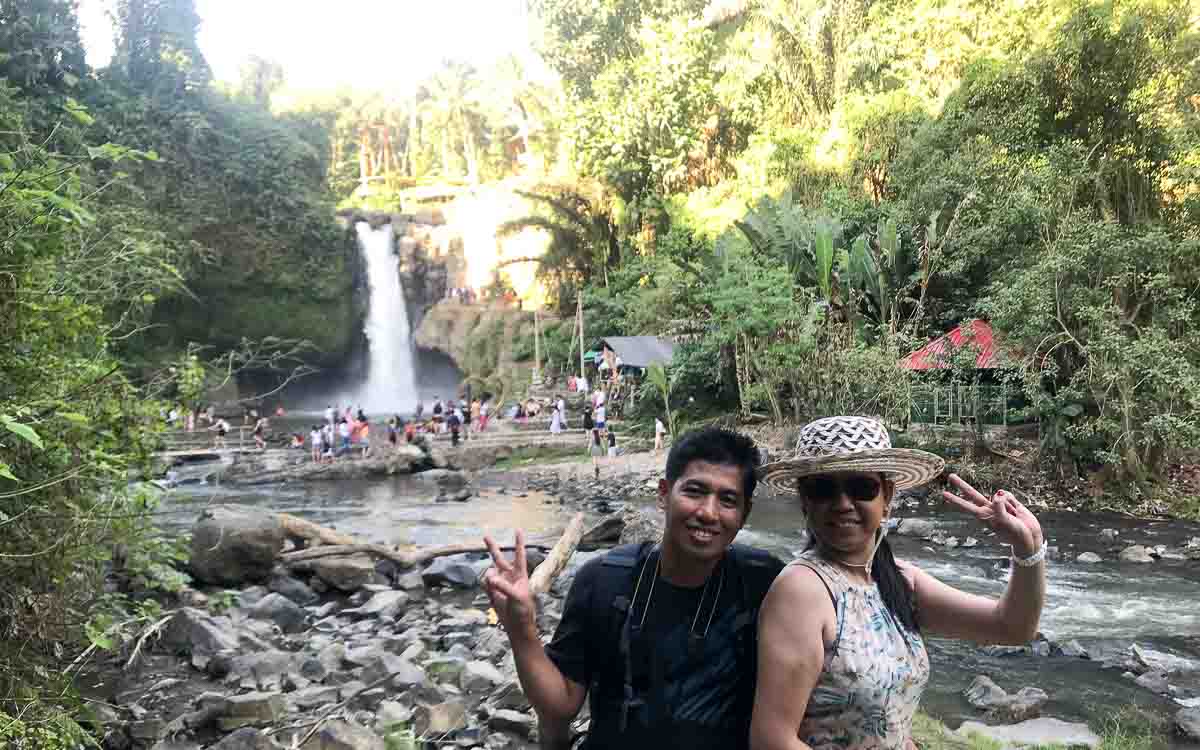 Nathaniel and Joanna at Tegenungan Waterfall