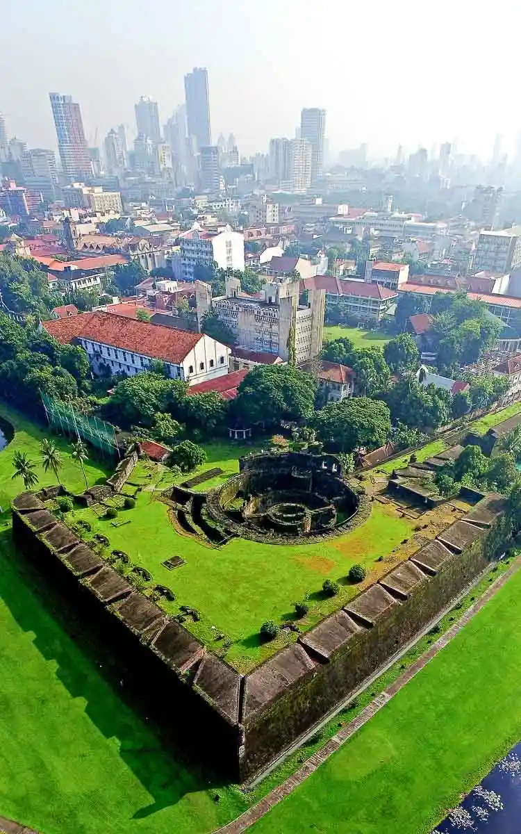 Aerial view of Intramuros Manila ancient walls and fortifications