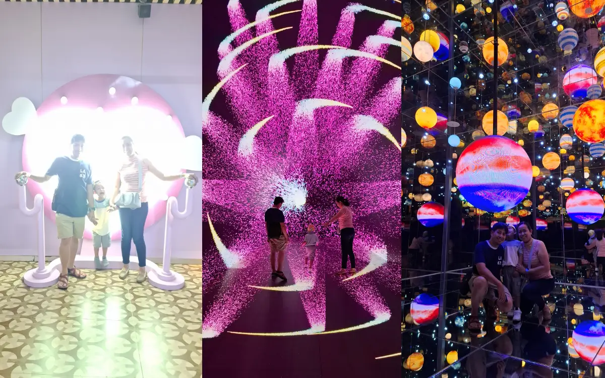 Space & Time Cube SM North EDSA immersive installations including Time-Space Tunnel, Wandering Planet, and Love Scenario