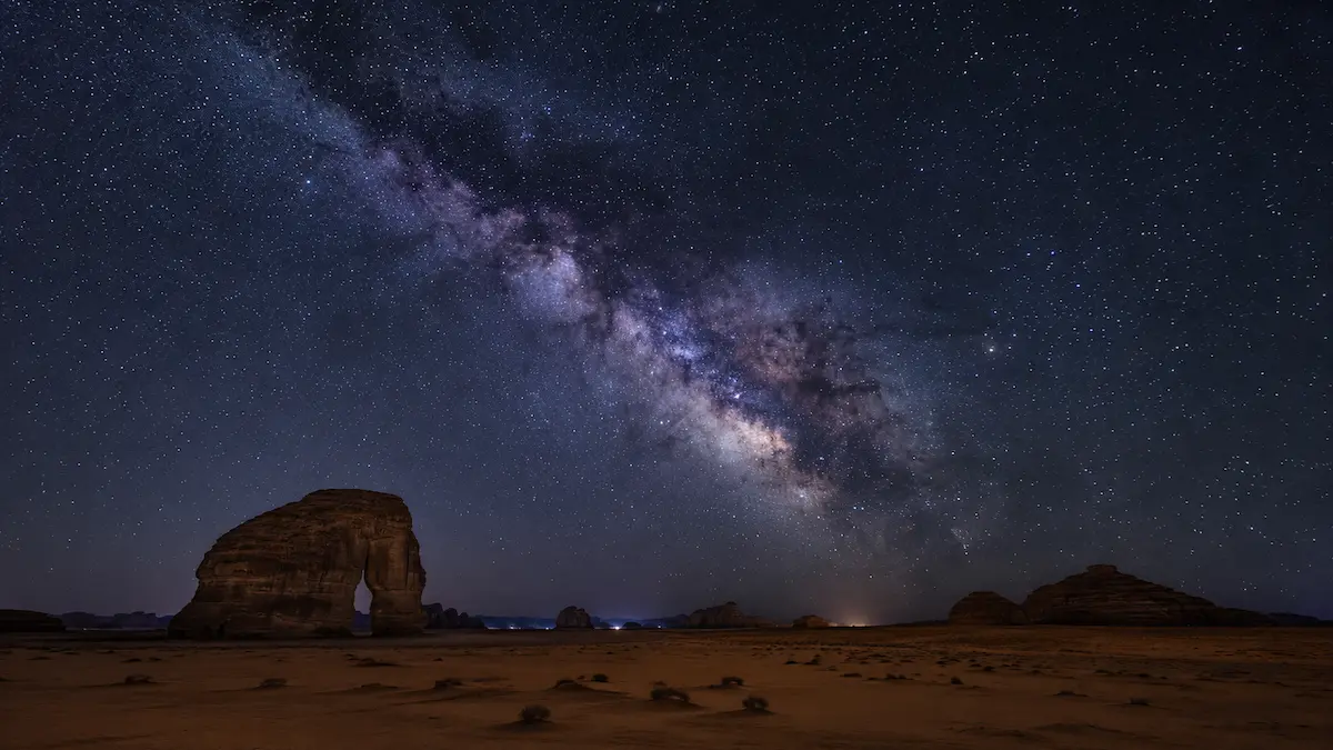 Star-filled night sky over AlUla with Milky Way