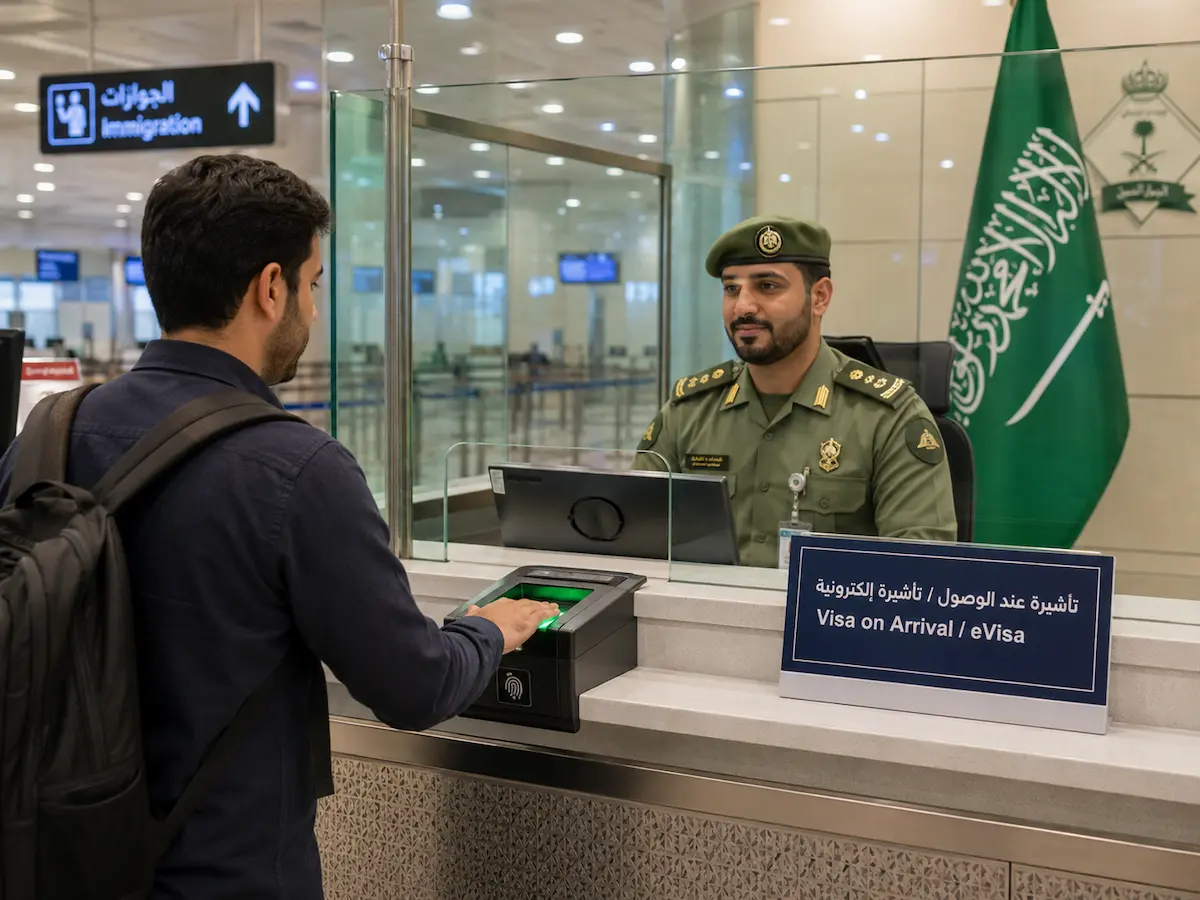 Saudi Arabia airport immigration counter