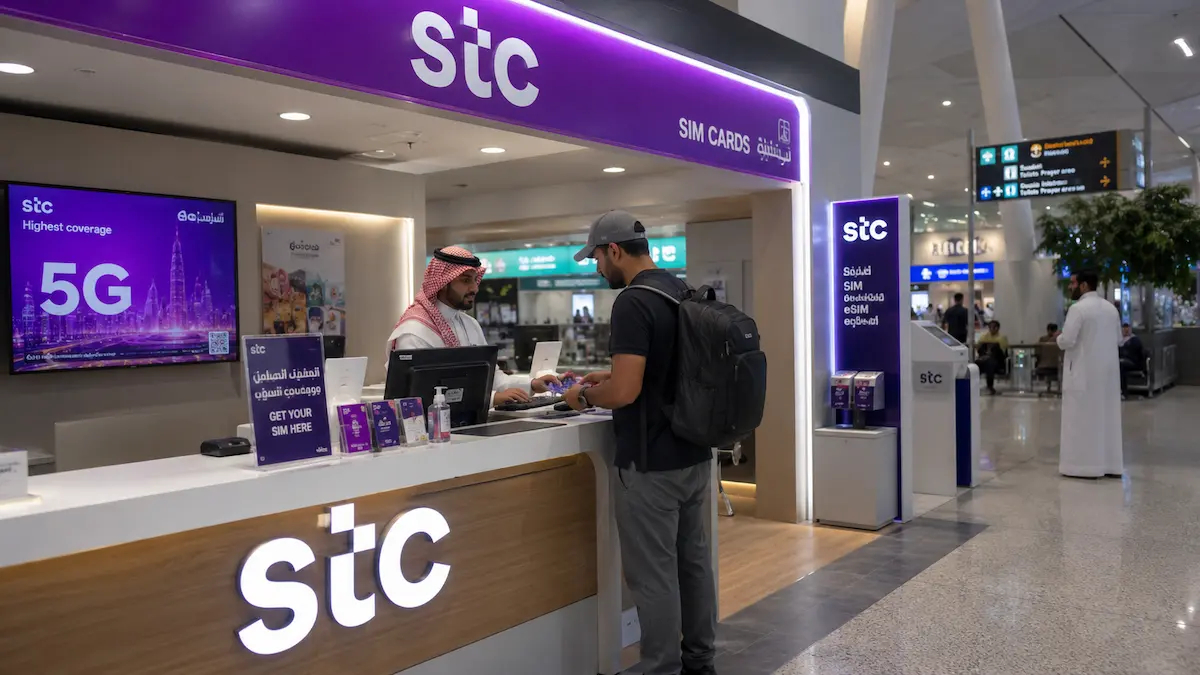 Riyadh airport SIM card vendor for tourists
